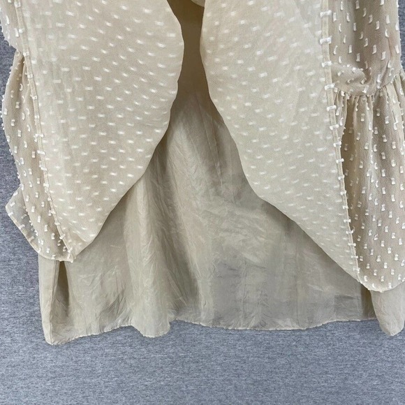 Rebecca Taylor Silk Cream Sleeveless Sheer Layered Cottage Core Dress Womens 4 - Picture 6 of 12